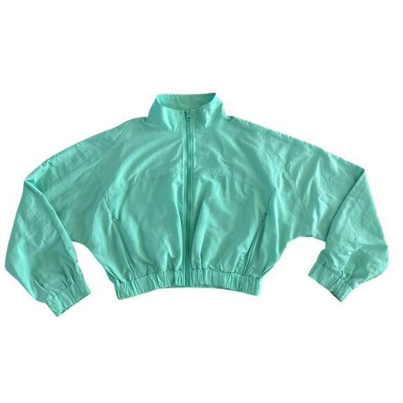 Year Of Ours YOS Windbreaker Cropped Lucite Mint Green S Zip Crop Jacket $128‎ - Picture 8 of 14